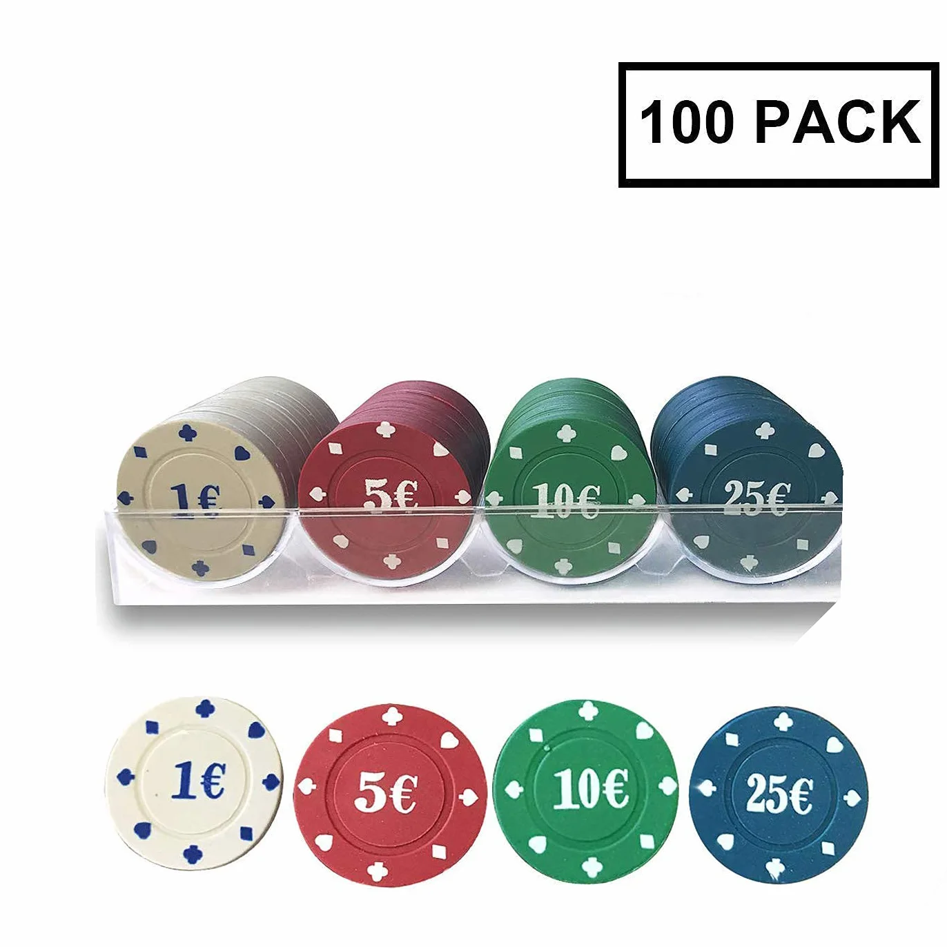 ELAELA Set di Poker Scatola Metallo 100/200 Chip Poker