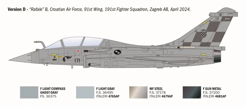 Italeri 90092 Rafale B, scala 1:72, Plastic Model Kit/Modello in plastica da montare