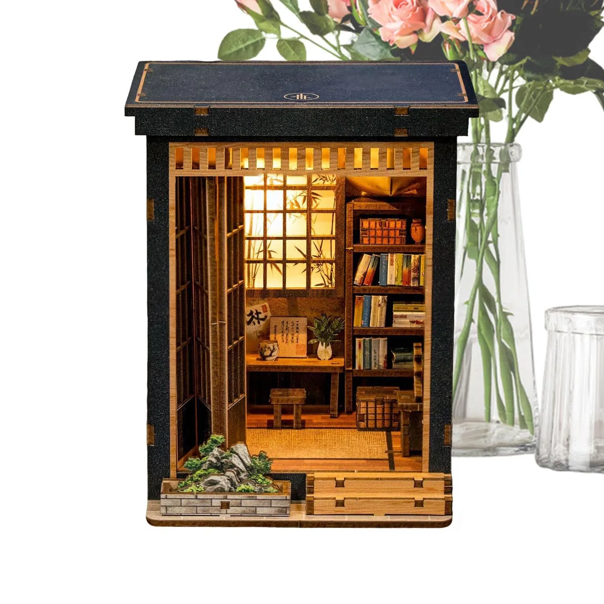 Kit Per Casetta – Modello In Legno In Stile Giapponese 10,5x10x14,5 Cm, Casa Per Libri In Miniatura Fai-da-te, Artigianato Decorativo Con Dettagli Realistici | Progetto Creativo Per Adulti Collezionis
