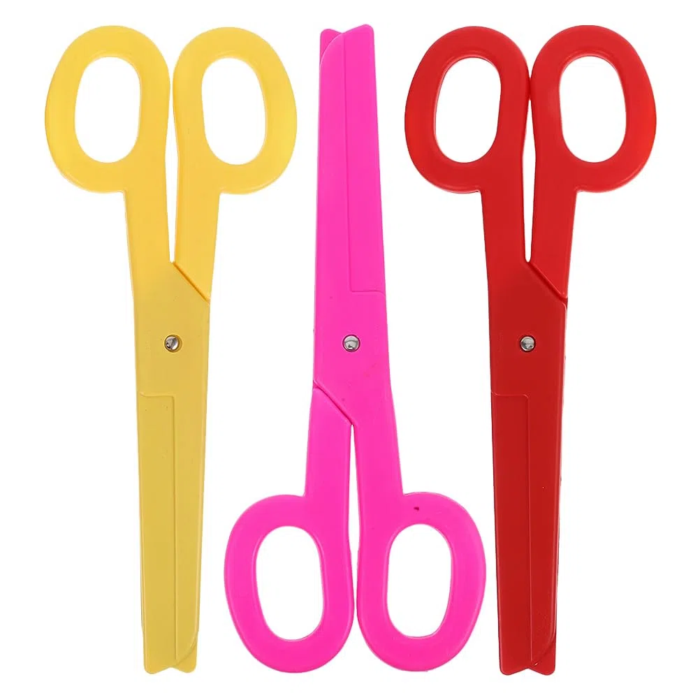 Vaguelly Set 3pezzi Forbici Extra Large in Plastica Leggera per Spettacoli Teatrali e Feste di Halloween Accessorio Realistico per Costumi da Clown e Spettacolo