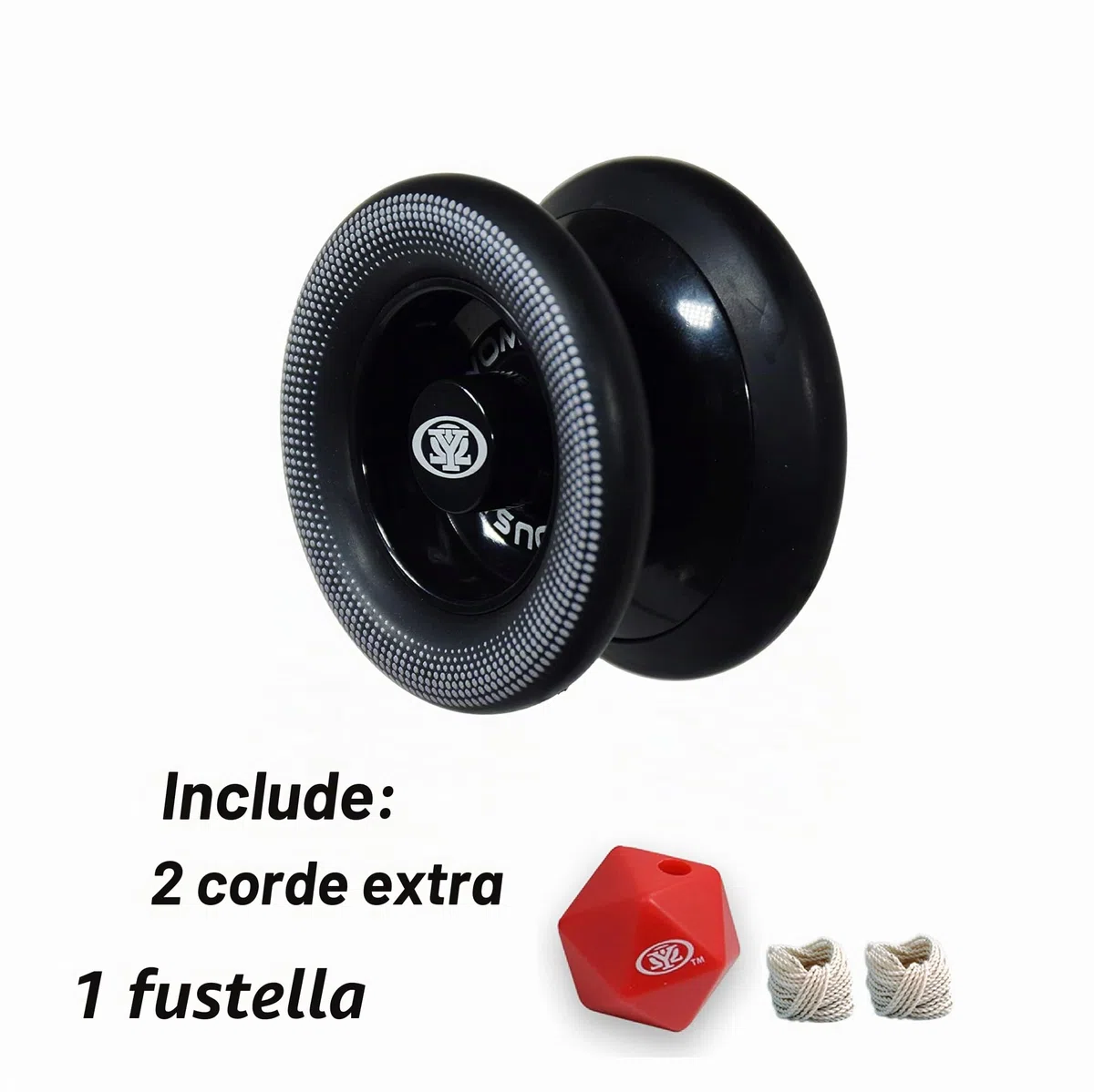 Yomega Xodus II YoYo, con tecnologia di cuscinetti a rulli, cerchi in gomma e design a forma di ala, gioco professionale reattivo YoYos livello intermedio (nero)