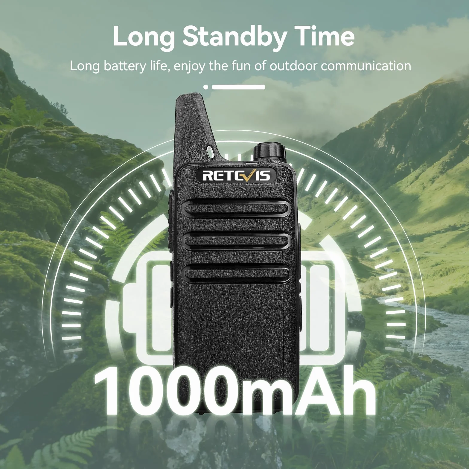 Retevis RT622 Walkie-Talkie PMR446 Radio Portatile Ricaricabile VOX ABS Nero 1 Paio