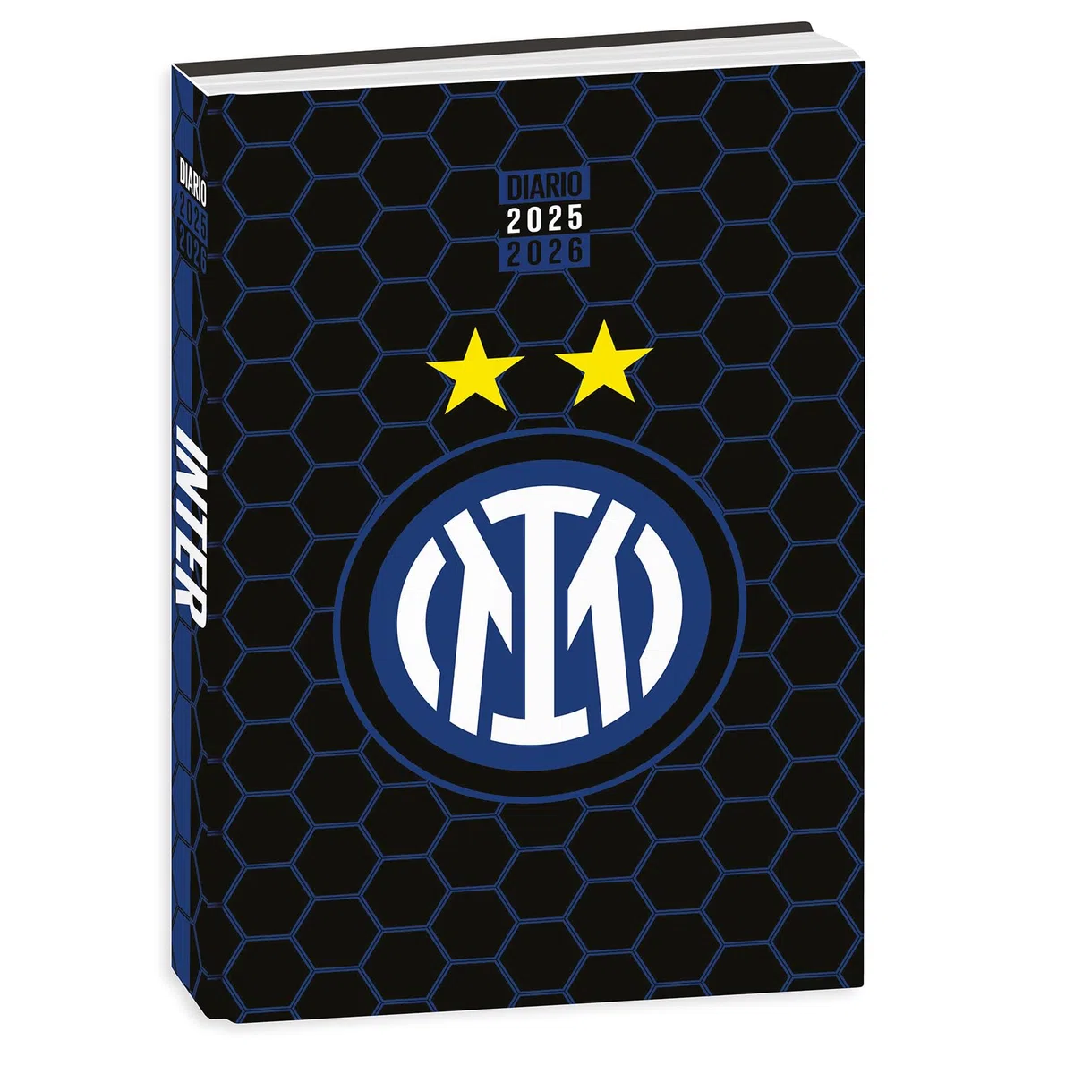 Seven Diario Scuola Inter Datato Standard 12 Mesi, Nero Azzurro, Copertina Nero, Accessori Zaino, Ragazzo