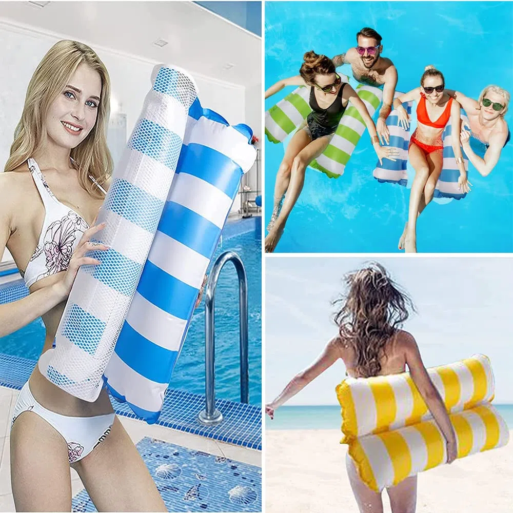 Amaca Gonfiabile adulti, Amaca Gonfiabile Piscina Reclinabile per Adulti Piscina Giochi Estiva Mare Beach Party, Lettino Pieghevole Piscina Gonfiabile con 1 Pompa