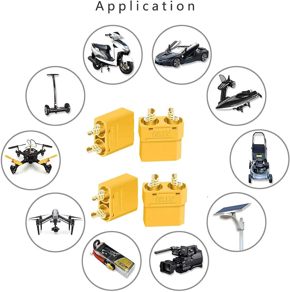 HUAZIZ 10 Pairs Connettore Spina XT90, XT90 Guaina , XT90Connettore Maschio Femmina ，Proiettile Connettori con Connettore di Alloggiamento Guaina per per Batteria Lipo RC Aerei Auto