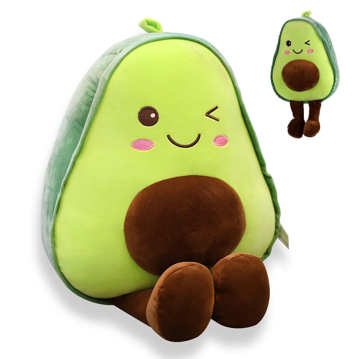 Peluche Avocado 30 cm - Cuscino Avocado, Giocattolo Morbido - Regalo per Ragazzi e Ragazze
