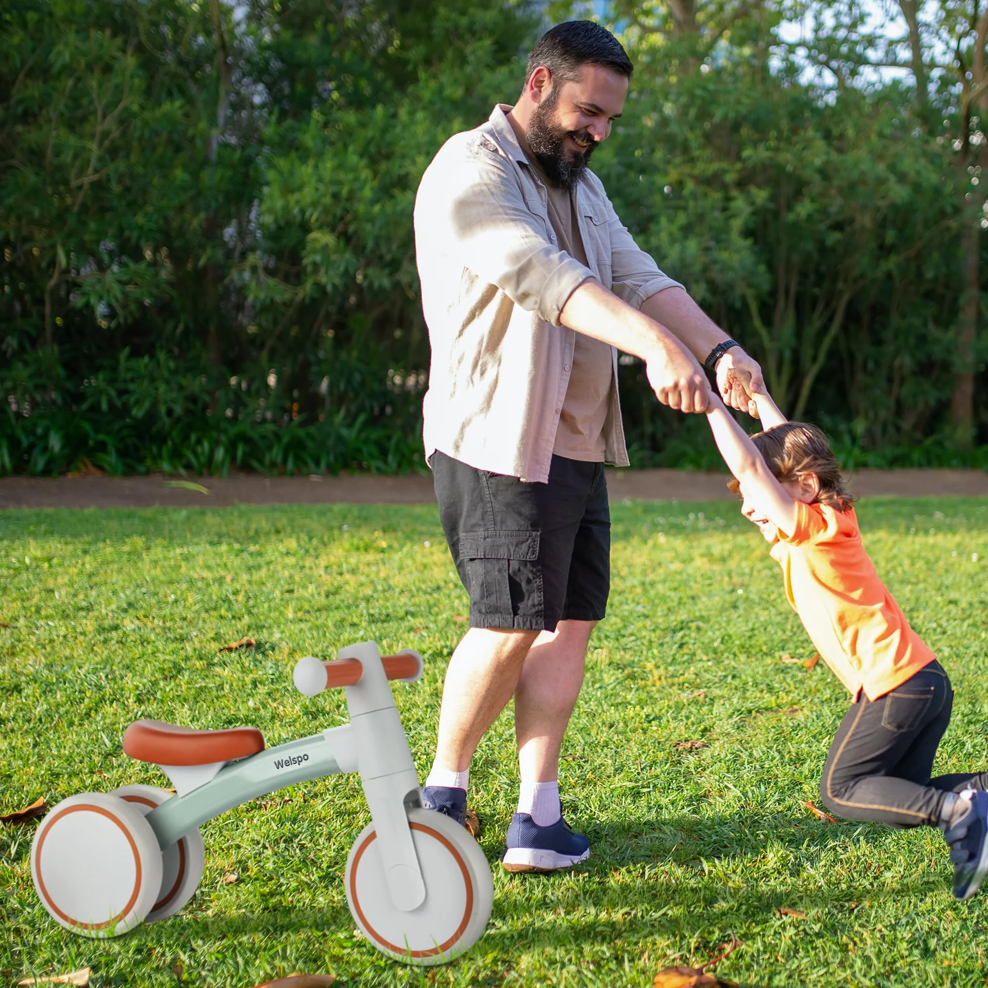 welspo Bicicletta da corsa per bambini a partire da 1 anno, per 12 – 24 mesi, giocattolo, prima bicicletta antiscivolo, per ragazzi e ragazze, come regalo (verde)