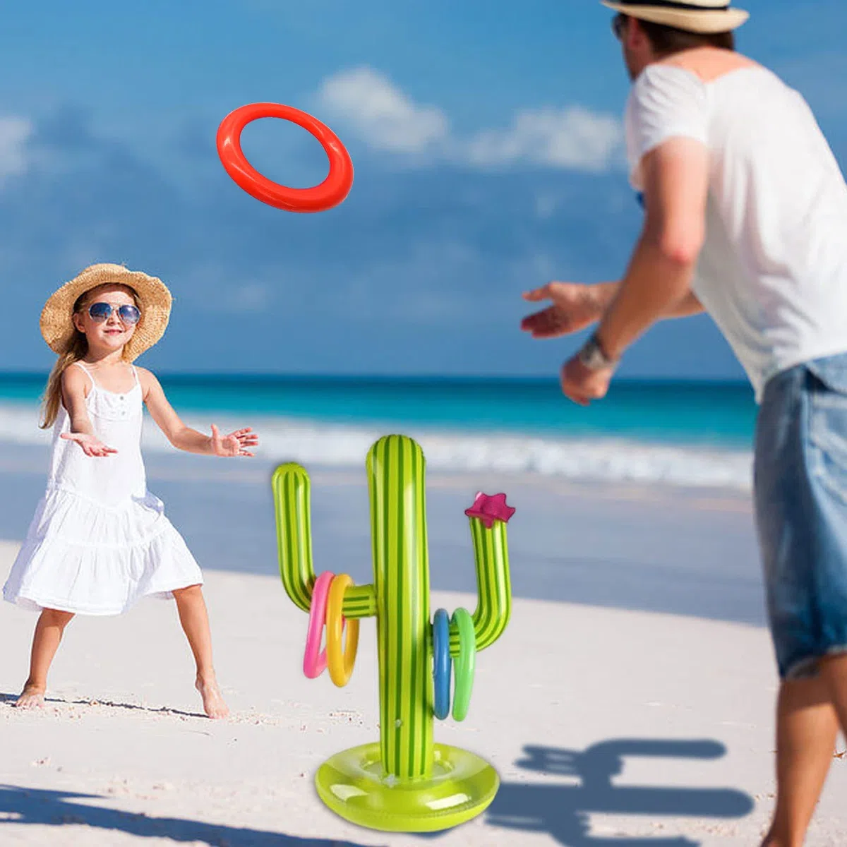 Set Giocattoli Gonfiabili Piscina, Cactus Gonfiabile per Le Feste Estive, Divertimento in Acqua , per Bambini, Adulti