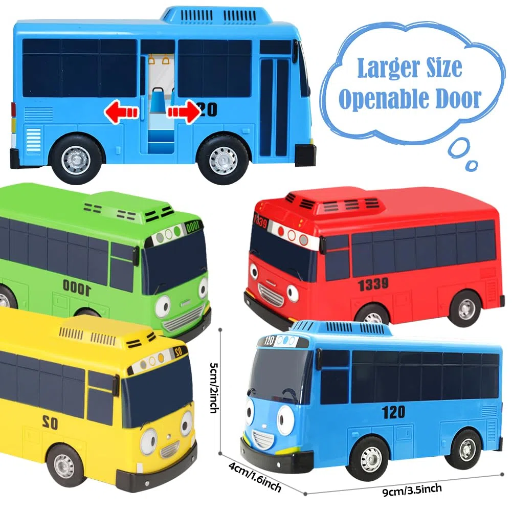 4 Pezzi Mini Pull Back Cars,Macchinine Bus Giocattolo per Bambini,Mini Metallo Auto Giocattolo,Per Giochi Educativi Per Bambini, Ragazzi E Ragazze, Regalo Per Feste Di Compleanno