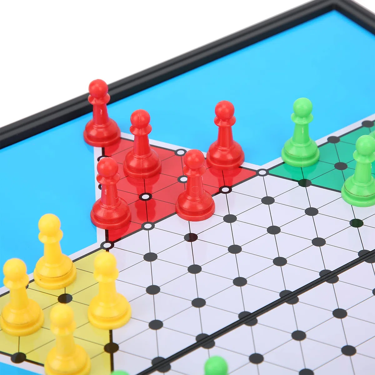 Cosiki Dama Cinese Magnetica, Set da Viaggio con Contenitore Pieghevole per Giochi di Feste in Famiglia, Pezzi degli Scacchi in Plastica Robusta e Tavola