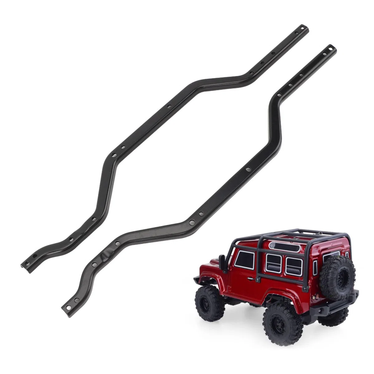 RC Auto Telaio Telaio Trave Basso Centro Gravità Metallo Aggiornamento Parte RC Telaio Laterale Rotaie del Telaio per 1/18 RC Auto