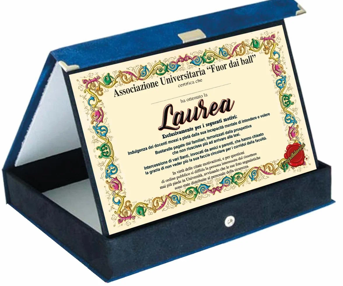 Bombo Targa Premio per Laurea Associazione Universitaria