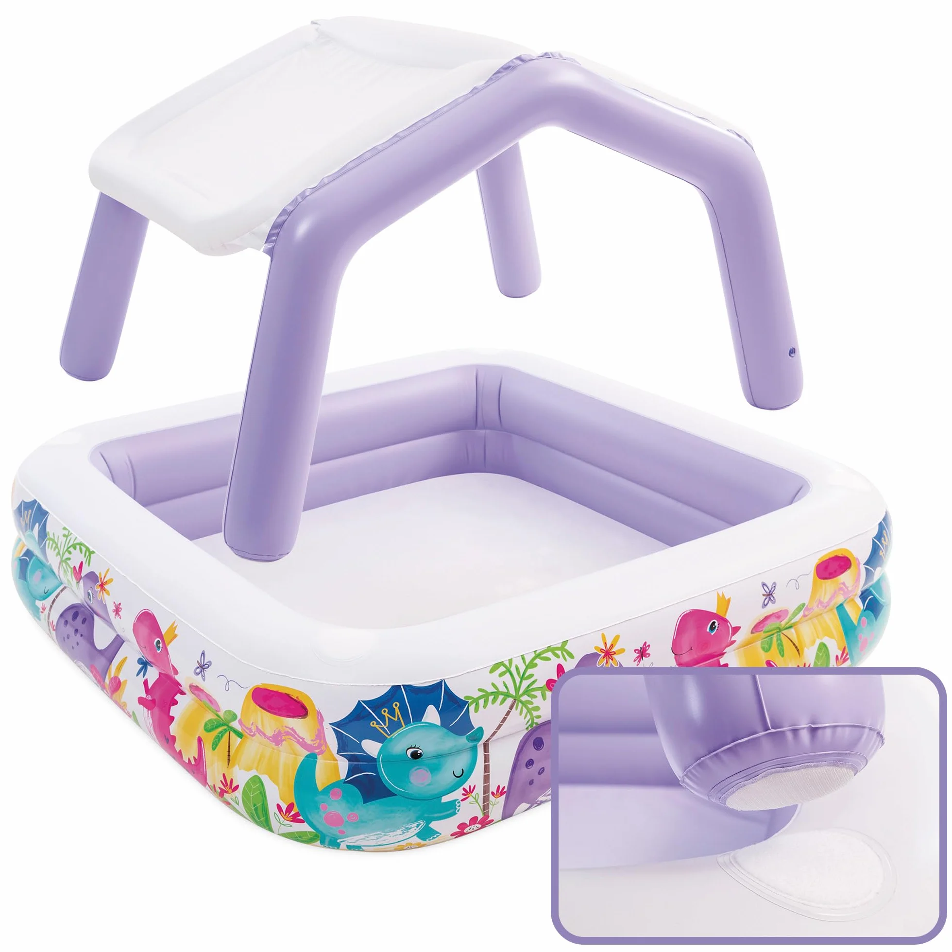 Intex 57470NP - Piscina Gonfiabile Acquario con Tettoia Removibile, Vinile, Multicolore, 157x157x122 cm