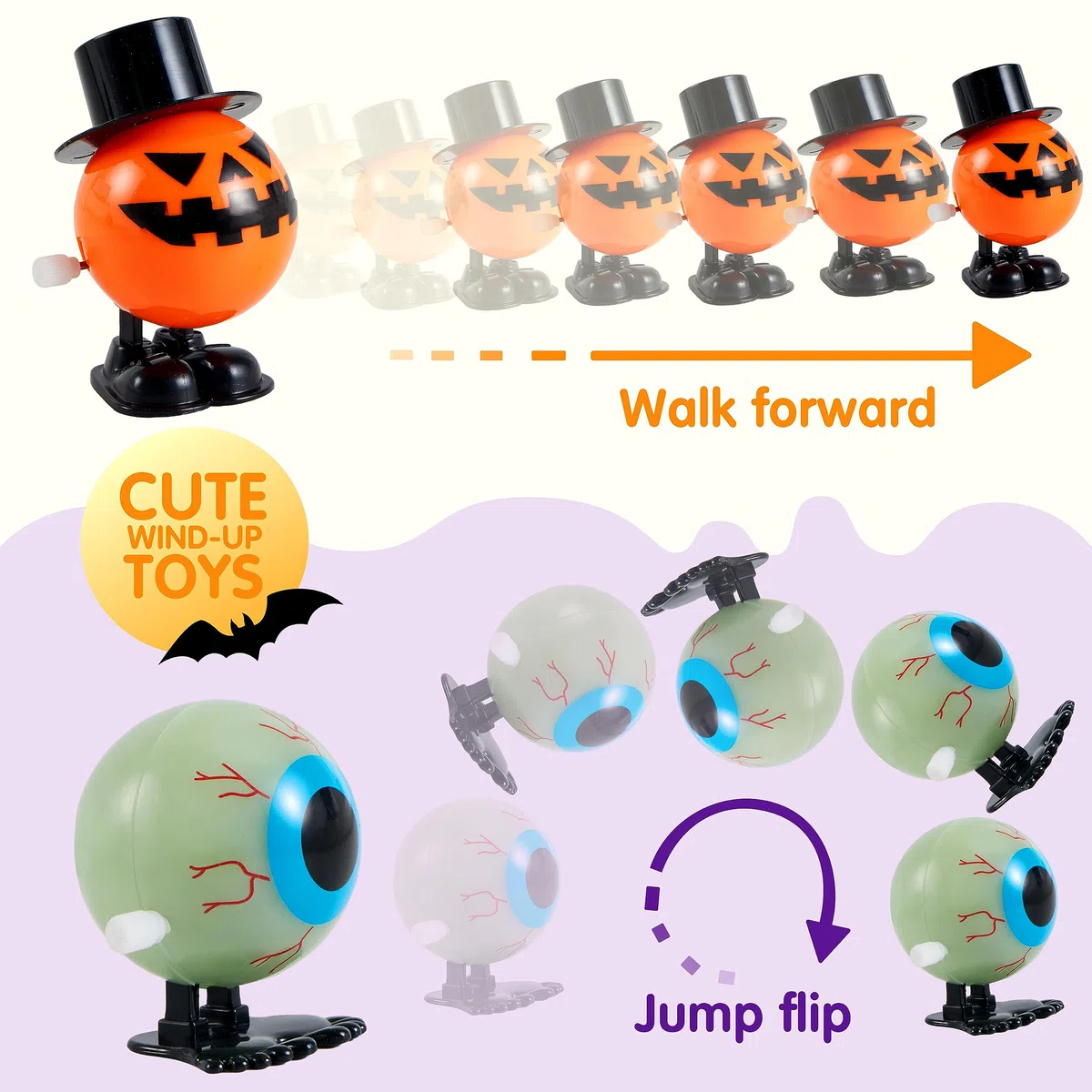 JOYIN 12 Pezzi Giocattoli a Carica per Halloween Assortimento Goody Bag Riempitivo Rifornimenti Bomboniere Regalo (Confezione da 12 Pezzi)