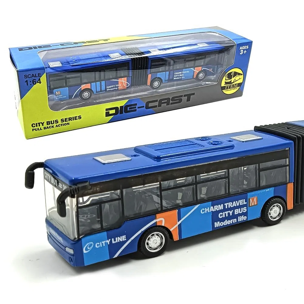 Autobus Giocattolo, Auto Giocattolo Bambino Mini Bus Modello, Macchinine Giocattoloper Bambini, Movimento ad Attrito, GiocattolosEducativo per Bambini Regalo di Compleanno(Blu)