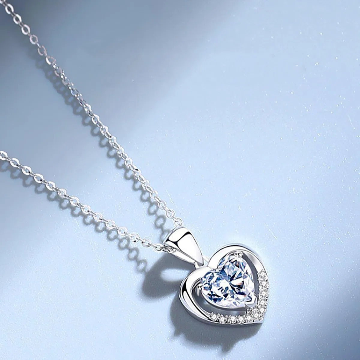 Collana Argento 925 per Donna e Bambina - Ciondolo Cuore con Zirconia Cubica - Gioiello Elegante per Ragazza