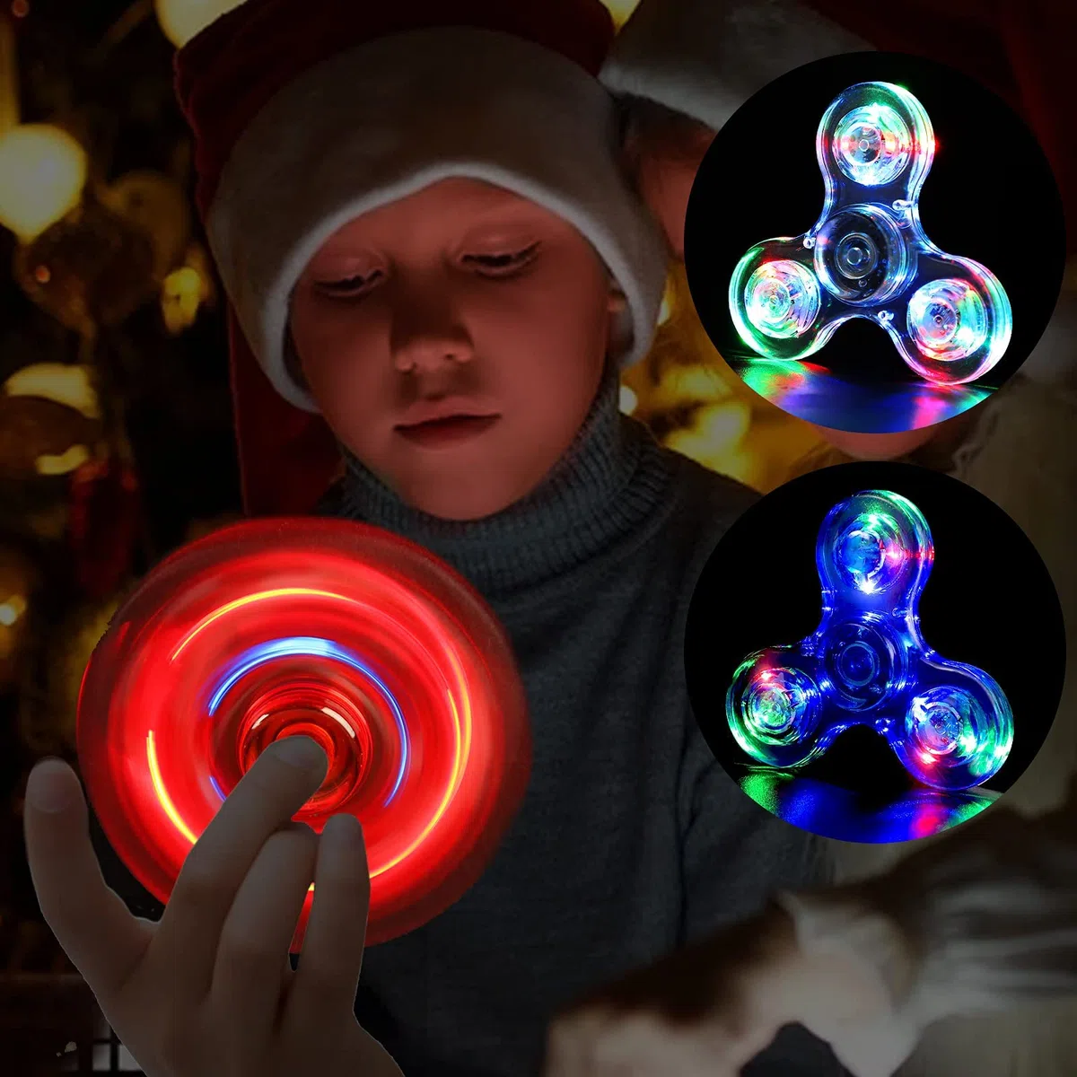 SCIONE 5 Confezioni Fidget Spinners, Pacchetti Cristallo Hand Fidget per Regali di Pasqua Giocattoli Fidget per Bambini-LED a Dita Fidget Spinner-ADHD Gioco per l'Ansia Riduttore di Sollievo di Stress