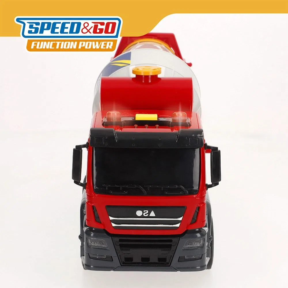 ColorBaby Speed & Go Camion da costruzione Giocattolo, Betoniera con luci e suoni, sistema di attrito, scala 1:14, 9x26x14 cm, auto per bambini +3 anni (39061)