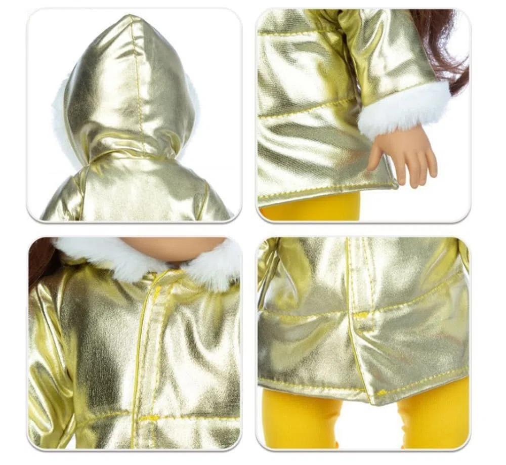 NIXNUT Vestiti per Bambole Abito Invernale Cappotto Lungo Soprabito Collant e Pantaloni per Bambola American Girl da 18 pollici