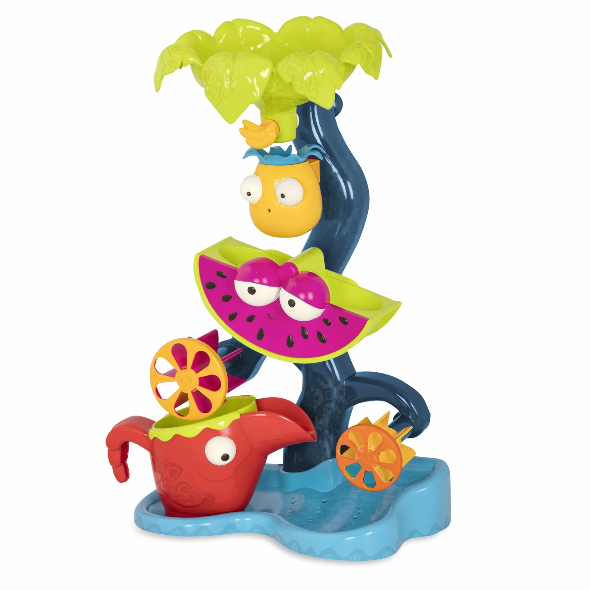 B. toys - Cascata tropicale - Set di giochi con acqua e sabbia - Ruota d'acqua per bambini e ragazzi - Bambini - Giocattolo da spiaggia, piscina, bagno - 18 mesi +