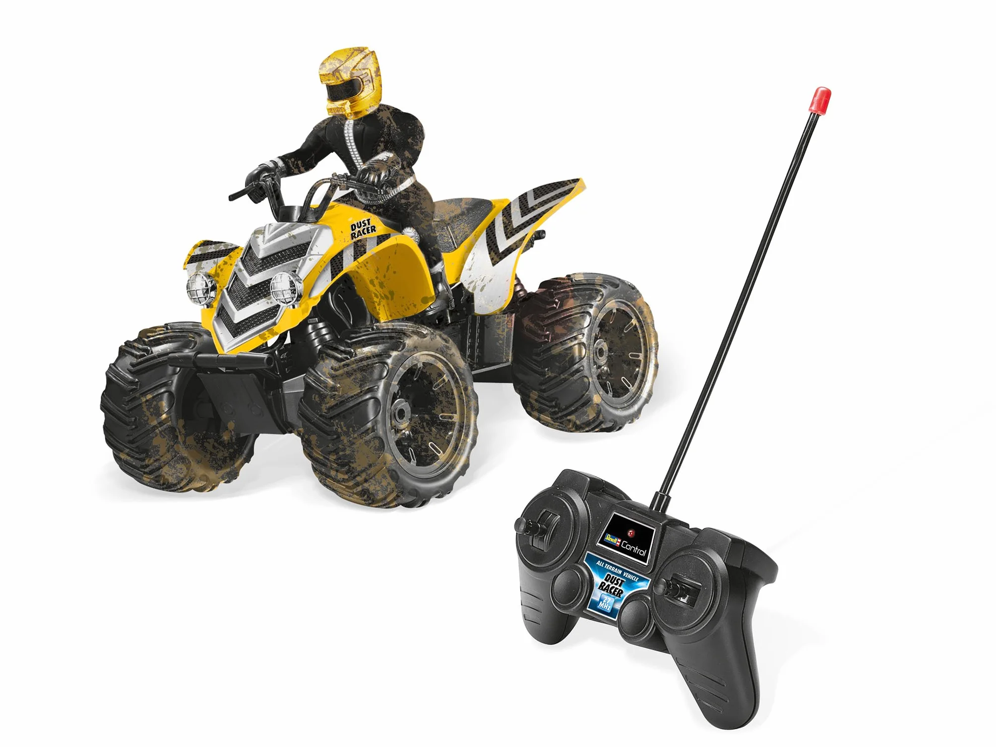 Revell Control Quadbike New Dust Racer I Scala 1:10 I Perfetto per Gli Appassionati di Corsa a Partire dagli 8 Anni I Grandi Pneumatici I Telecomando MHz I per Uso Interno ed Esterno I Quad