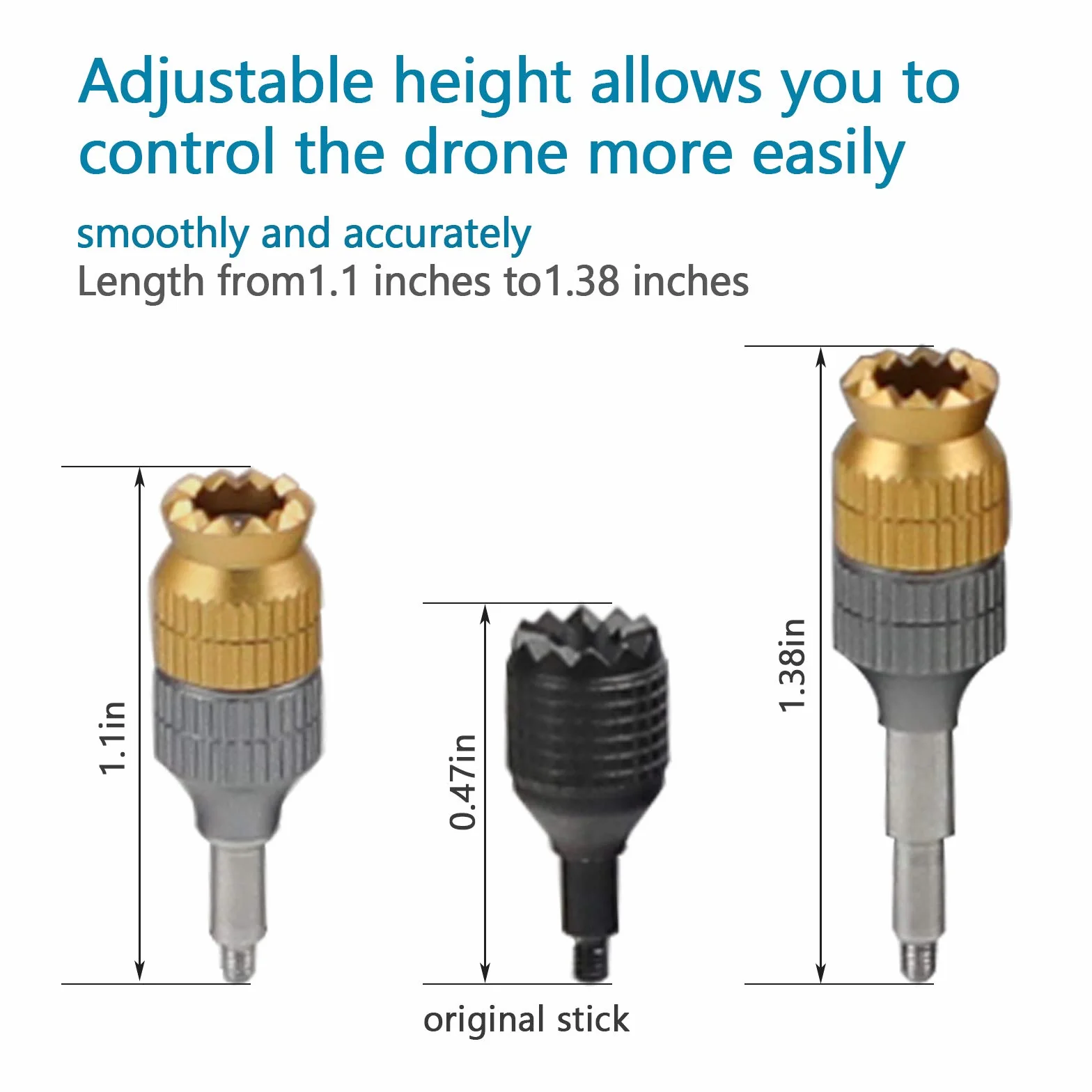 MotuTech Joystick esteso per telecomando DJI FPV Drone Radiocomando Regolabile Joystick Rocker Lega di alluminio (1 paio)