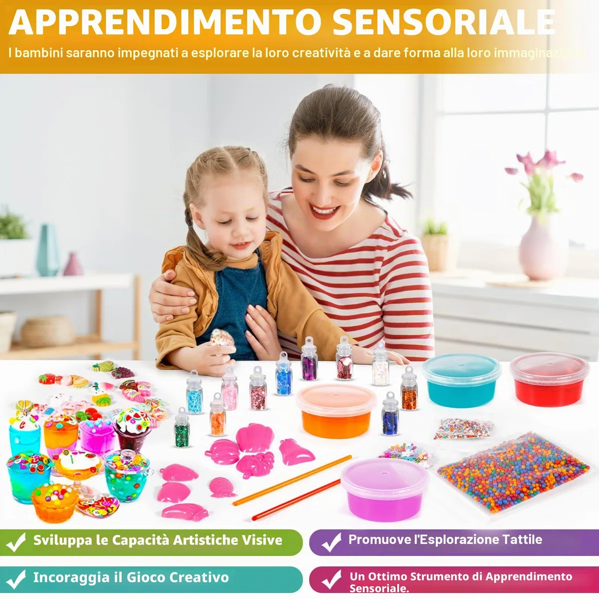 Purpledi p-shuijinni890 - Set di melma fai da te con 24 colori di cristallo e colla glitterata, sottile, per artigianato fai da te e regalo per bambini