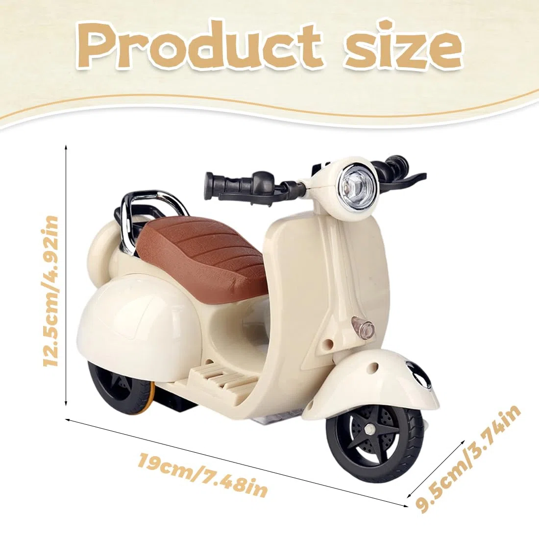 NHQZ Accessori per bambole fino a 17 cm gioco di scooter-moto Una moto con luci e musica Regali per ragazzi e ragazze