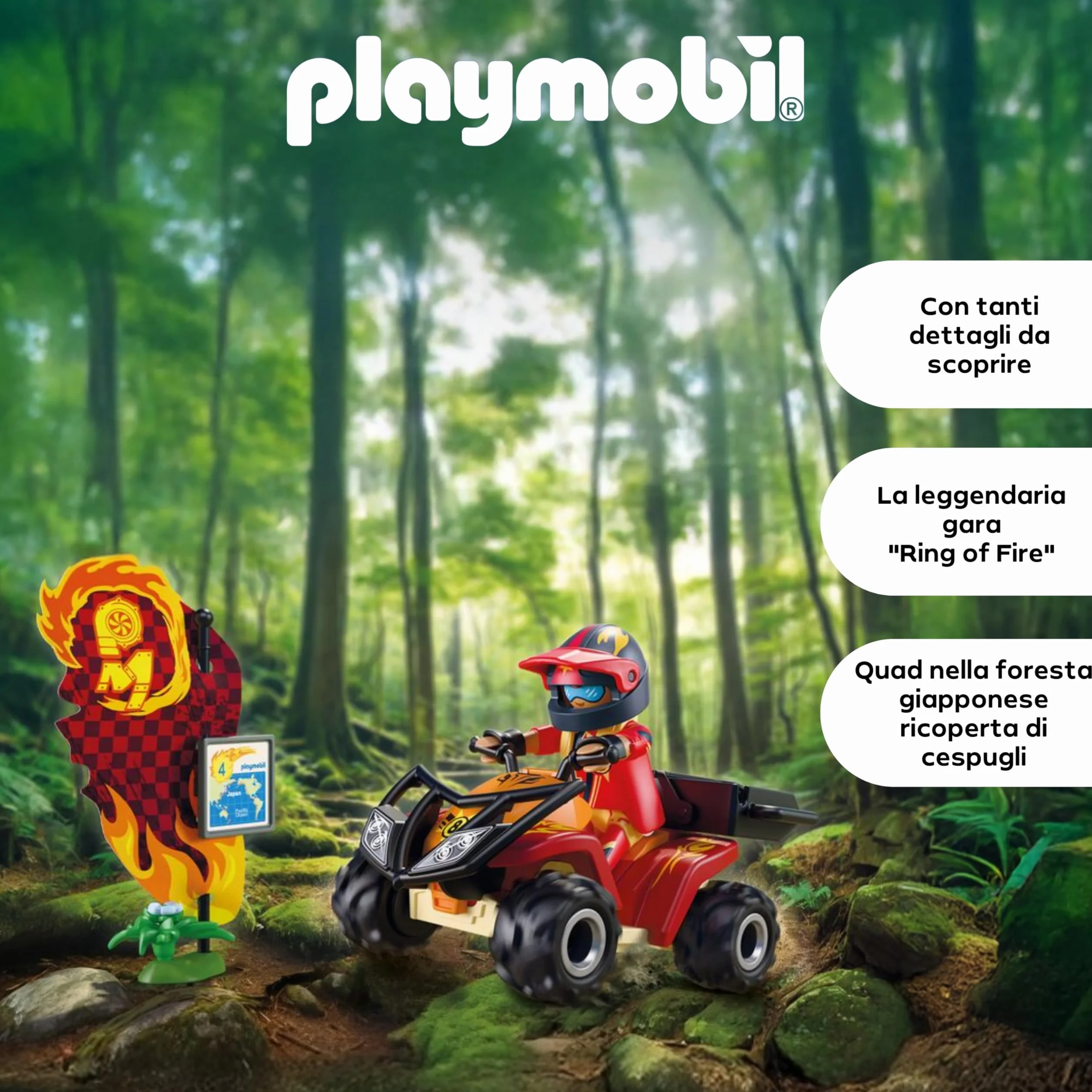 PLAYMOBIL | Cars | Offroad Quad | Quad fuoristrada con paraurti rimovibile | macchinina giocattolo per bambini dai 4 anni in su | 72064