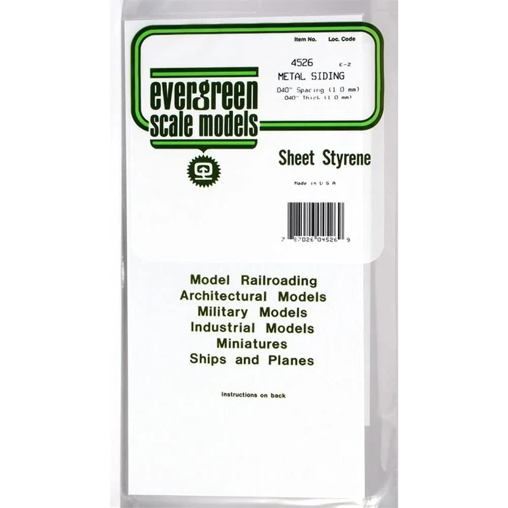 evergreen 4526 – Lamiera ondulata, Gioco 1 x 150 x 300 mm, griglia 1.00 mm, 1 Pezzo