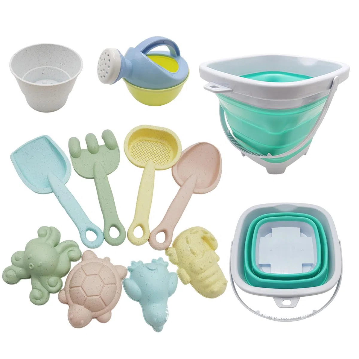 Set Di Giocattoli Di Sabbia, 11PCS Giochi Da Spiaggia Per Bambini, Giocattolo Di Sabbia Con Stampi Di Sabbia, Secchi, Pale E Annaffiatoi, Per Festa Di Compleanno Estiva Dei Bambini Sulla Spiaggia