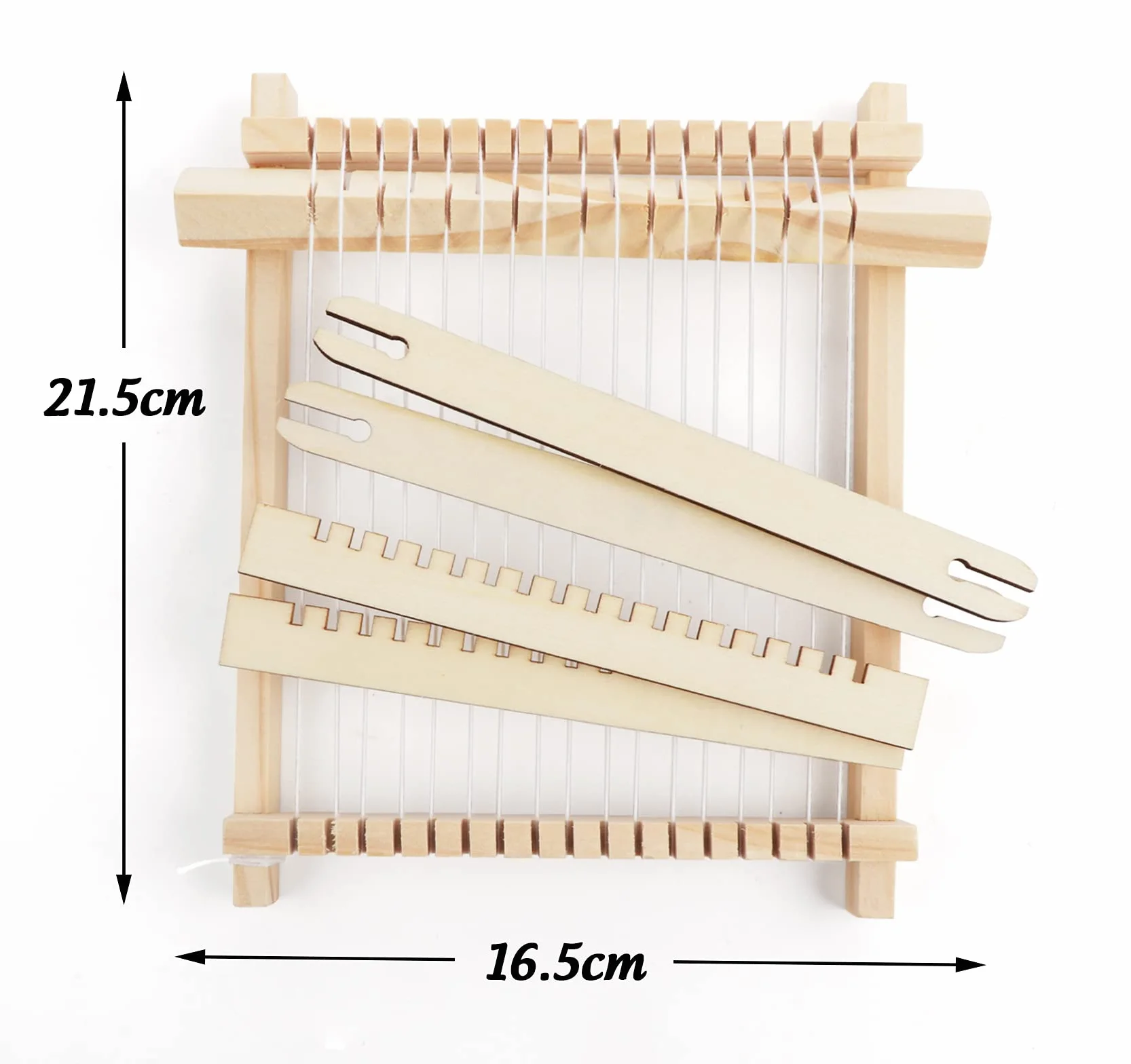 Homewit Kit di tessitura per bambini, 22 x 17 cm, telaio in legno con lana colorata, filo per catena e accessori, ideale per principianti e bambini