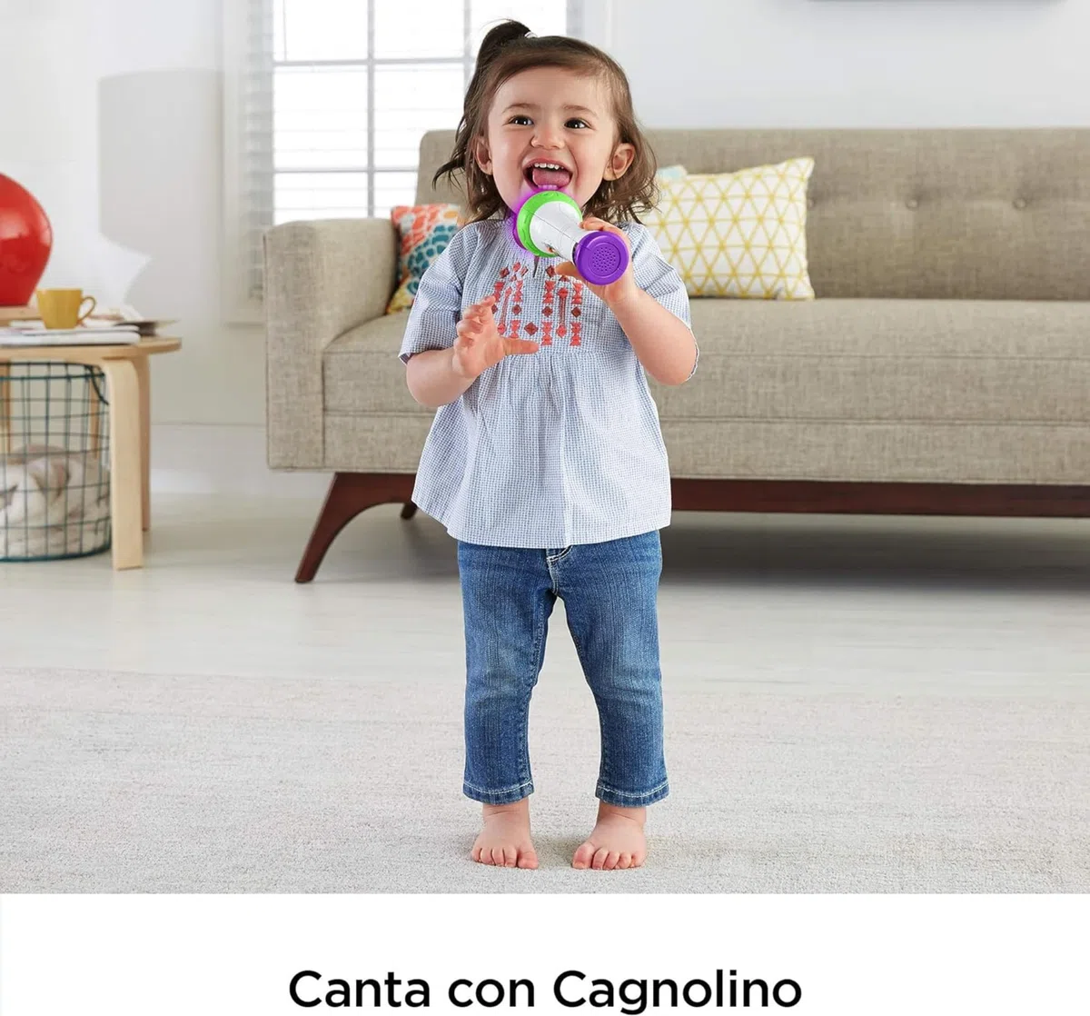 Fisher-Price Microfono Baby Rock, Giocattolo per Imparare Cantando con 2 modalità di Gioco, per Bambini 18 + Mesi, Versione Italiana, FBP33