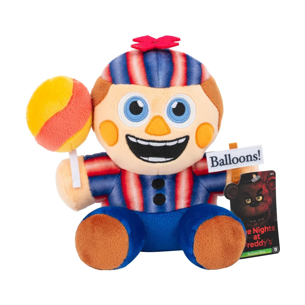 Five Nights at Freddy's FNF0095 - Peluche Toy Balloon Boy, 20 cm, con materiale super morbido e occhi che si illuminano al buio, personaggio ufficiale Jazwares