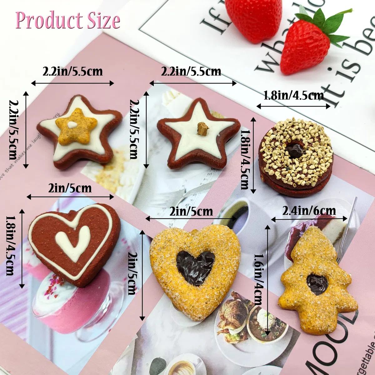 6pcs Biscotti Finti Torta Di Pane Simulata Biscotti Artificiali Simulazione Artificiale Dei Biscotti Simulazione Del Biscotto Realistico Cibo Dessert Per Decorazione, Modello Di Cibo, Fotografia