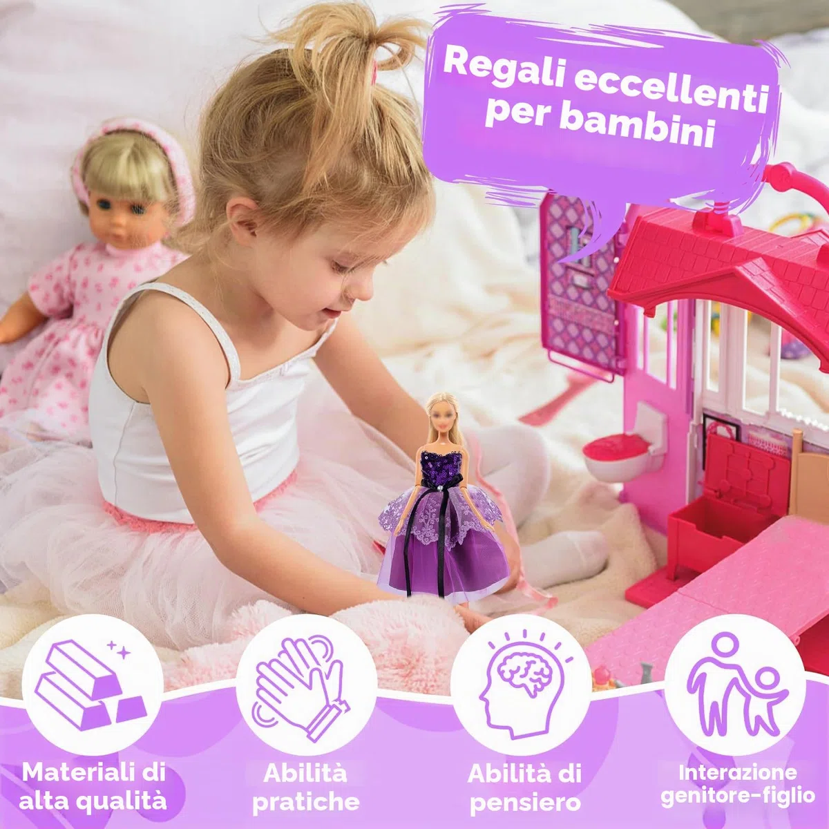 25 Bambole Abbigliamento e Accessori, Compatibile con 11,5 bambole, 1 Abito da Sera 1 Set Moda 1 Vestito con Paillettes 1 Balletto 1 Vestito Maglione 2 Abiti 5 Borse 8 Scarpe1 Corona 3 Accessori