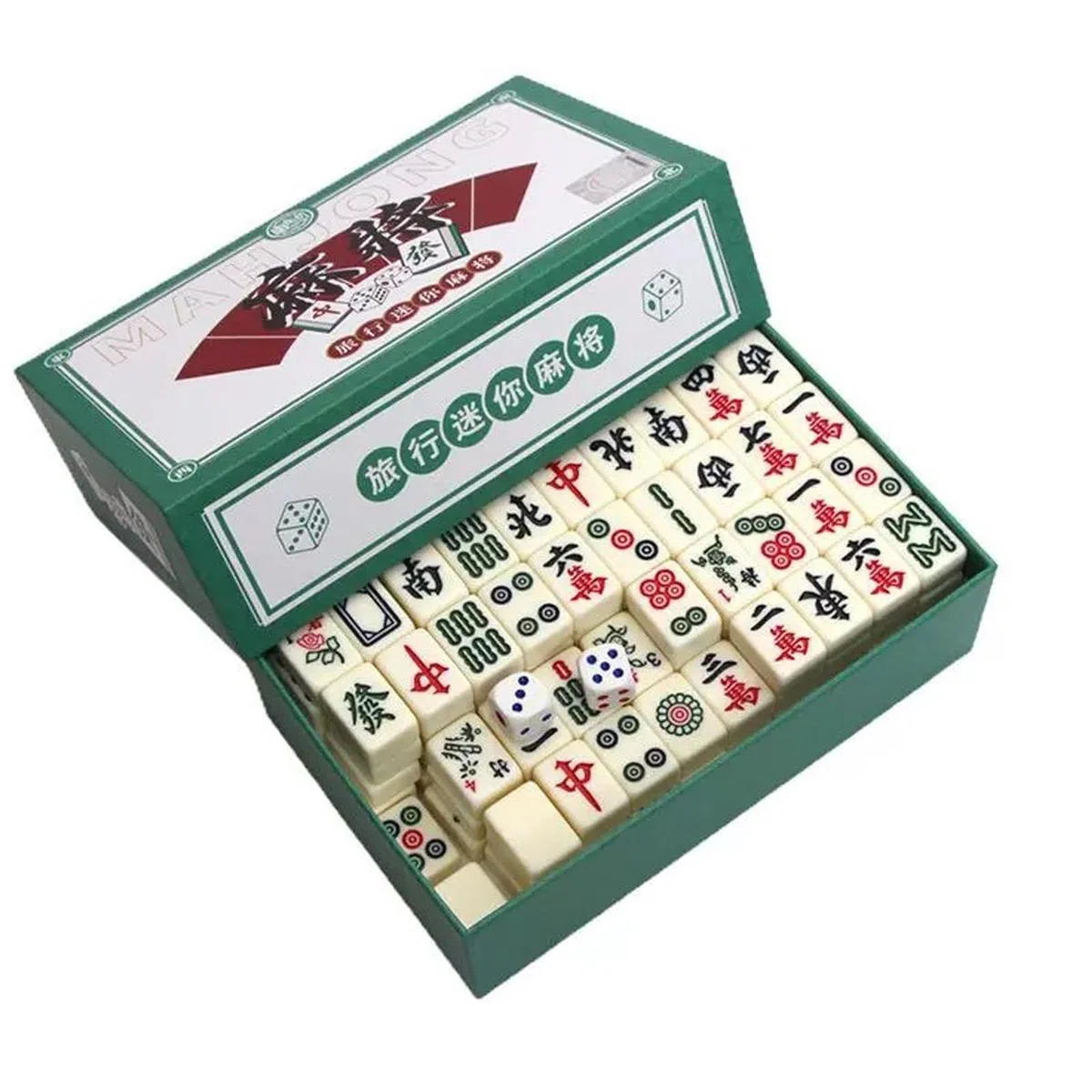 Mini Mahjong Set – Gioco da tavolo tradizionale cinese con 144 tessere – Set da gioco portatile da tavolo
