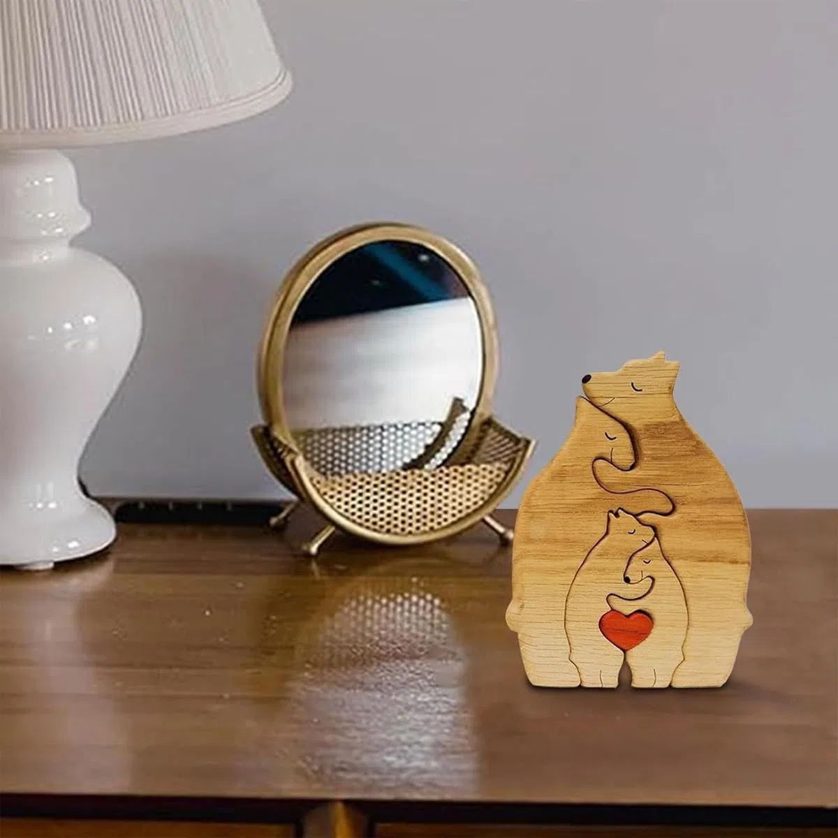 Rompecabezas de Madera con la Familia de osos, decoración para El hogar, Regalo para mamá osa, Navidad, cumpleaños, inauguración de la casa