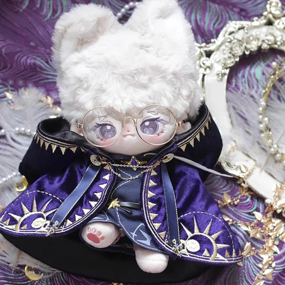 niannyyhouse Vestiti per bambola di peluche, 10 cm, 20 cm, mantello magico vestaglia cintura bambola Dressup (viola, 20 cm)