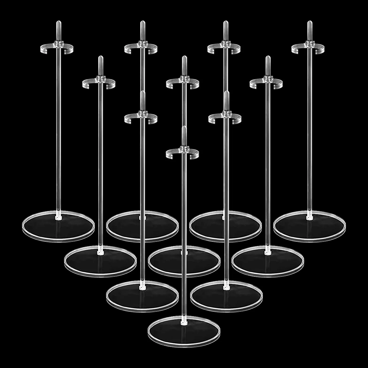 10 Pezzi 25cm Supporto Acrilico per Bambole, Supporto Regolabile per Bambola, Supporti Espositore per Bambole, Supporto per Bambolei Trasparente Porta per Barbie da 11-13 Pollici/28-33 cm