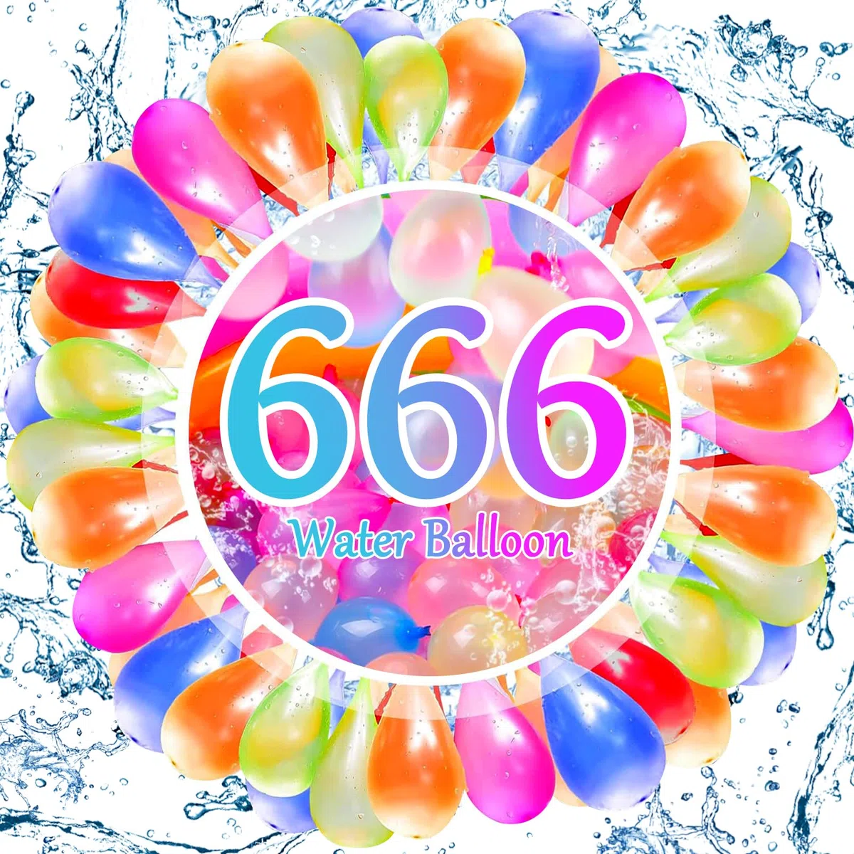 666 Pcs Palloncini d'Acqua,Gavettoni,Colorato Bombe da Acqua Palloncini,Bombe Acqua,palloncini acqua per Bambini e Adulti,giochi acqua,bombe d'acqua Outdoor Party Piscina Spiaggia Giardino