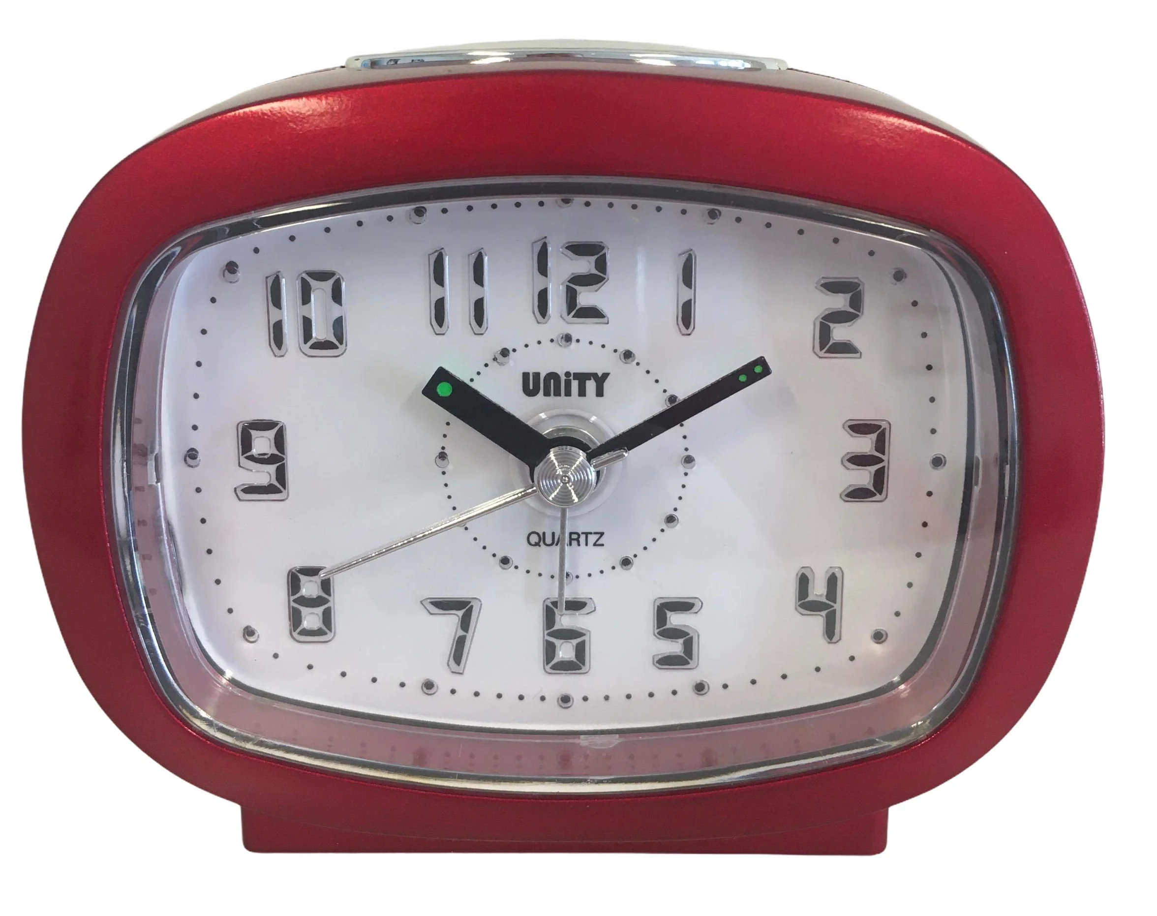Unity Sveglia con segnale acustico con luce LED, Rossa, 9 x 7,5 x 4,5 cm
