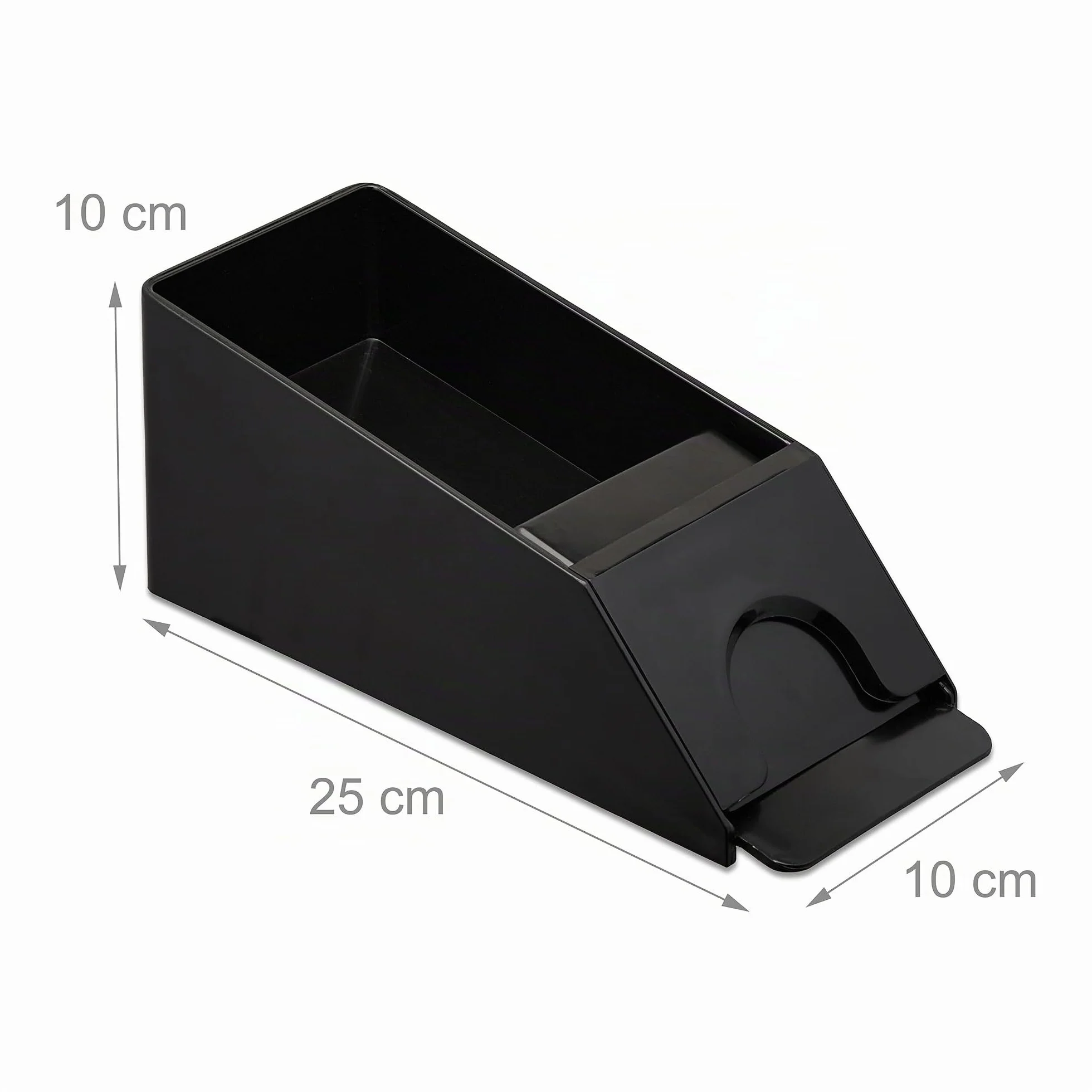 Relaxdays Distributore Carte da Gioco, Dispenser con 4 Mazzi, Dealing Shoe Black Jack, in Plastica, 10x10x25 cm, Nero