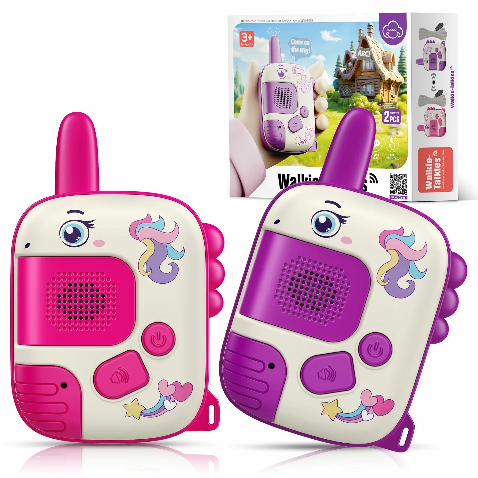Walkie-Talkie Bambini, Regalo Bambina 3-8 Anni Walkie Talkies Giochi Bambina 3 4 5 6 7 Anni Giocattoli Giochi Esterno Bambina Giocattoli Bambina 4-6 Anni Unicorno Regalo di Pasqua