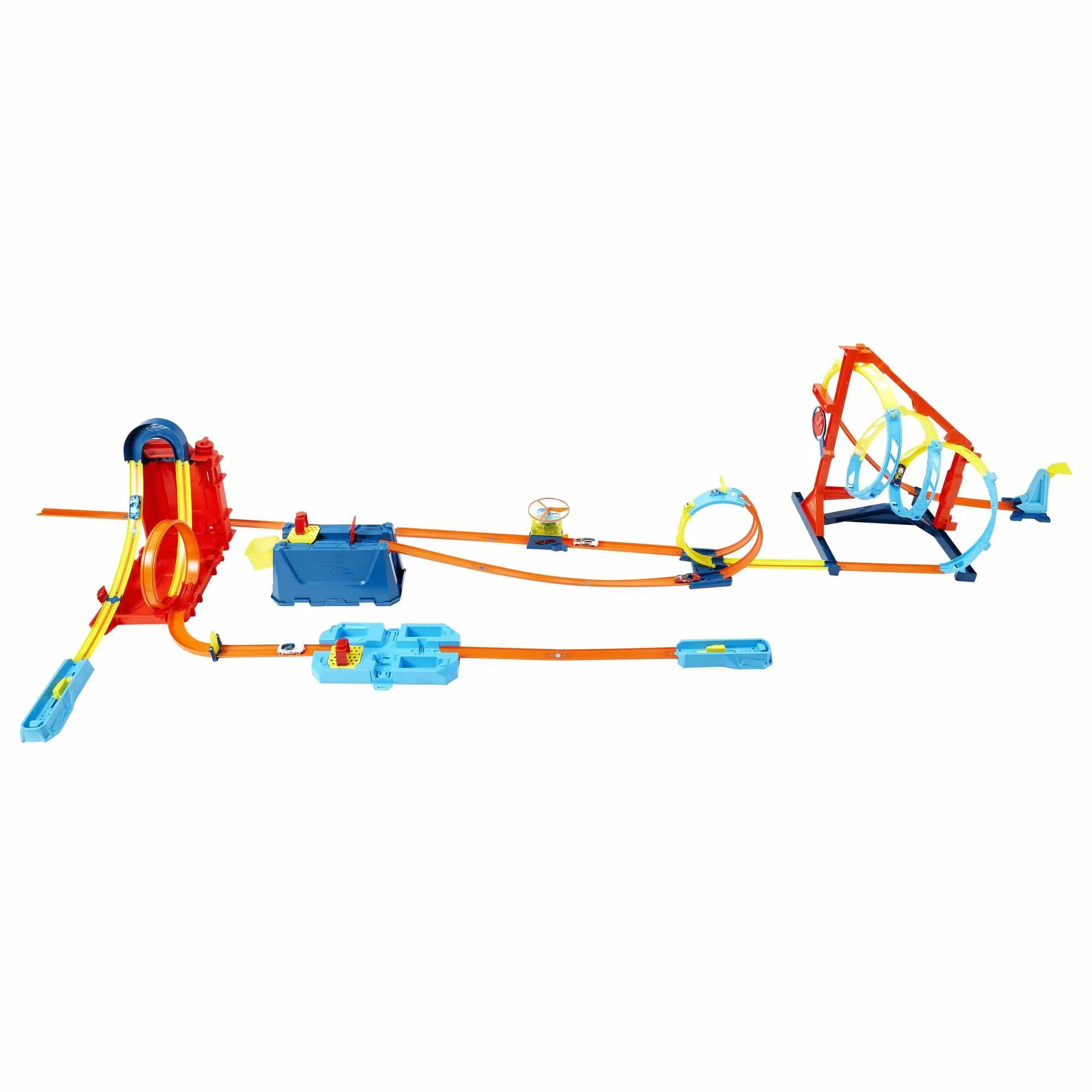 Hot Wheels- Track Builder 15 Rettilinei e 1 Macchinina e Altri Accessori, Giocattolo per Bambini 4+Anni, BHT77