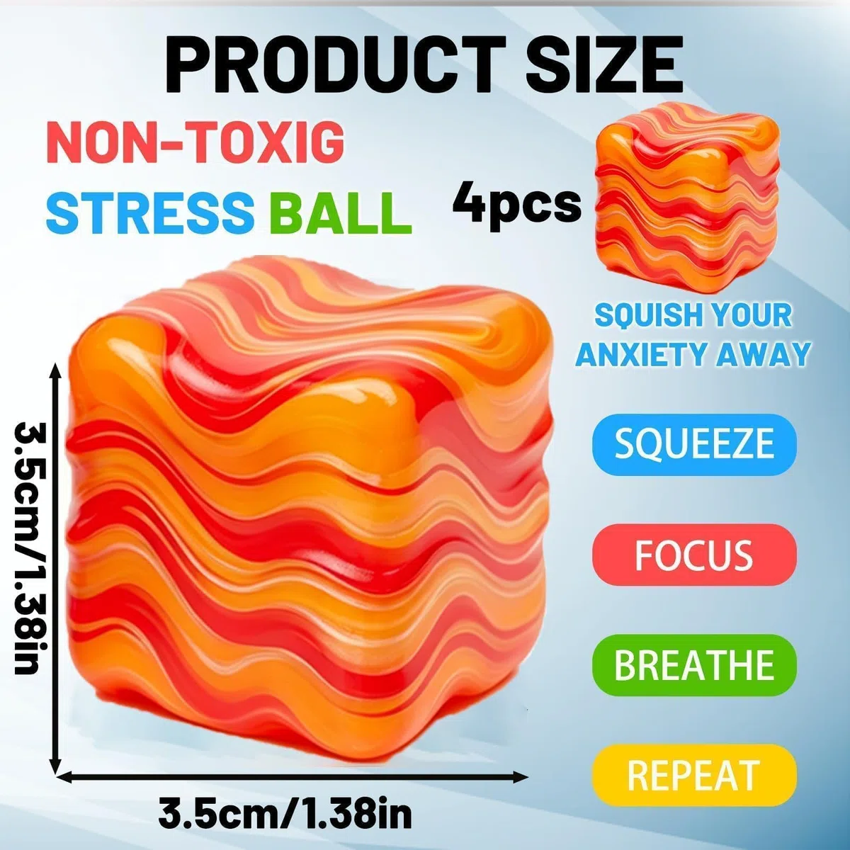 4 Pezzi Fidget Cube, Giocattolo Sensoriale per Alleviare lo Stress, Cubi Antistress con Texture Morbida per Premi in Classe, Bomboniere per Feste per Aiutare con la Concentrazione e il Sollievo dallo