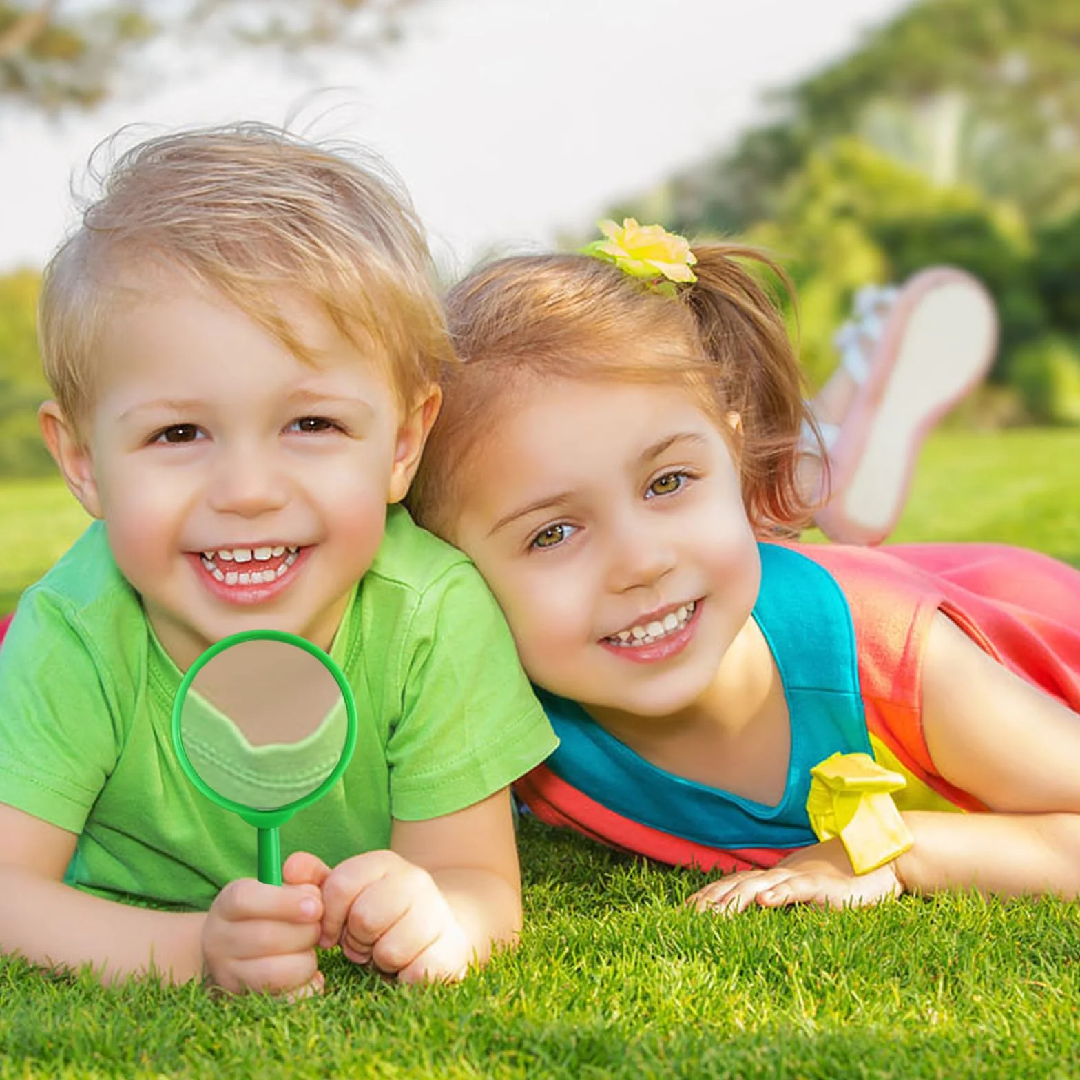 Lente di ingrandimento per bambini, 24 pezzi, per bambini, lente d'ingrandimento per bambini, idea regalo di compleanno per bambini (8 colori)