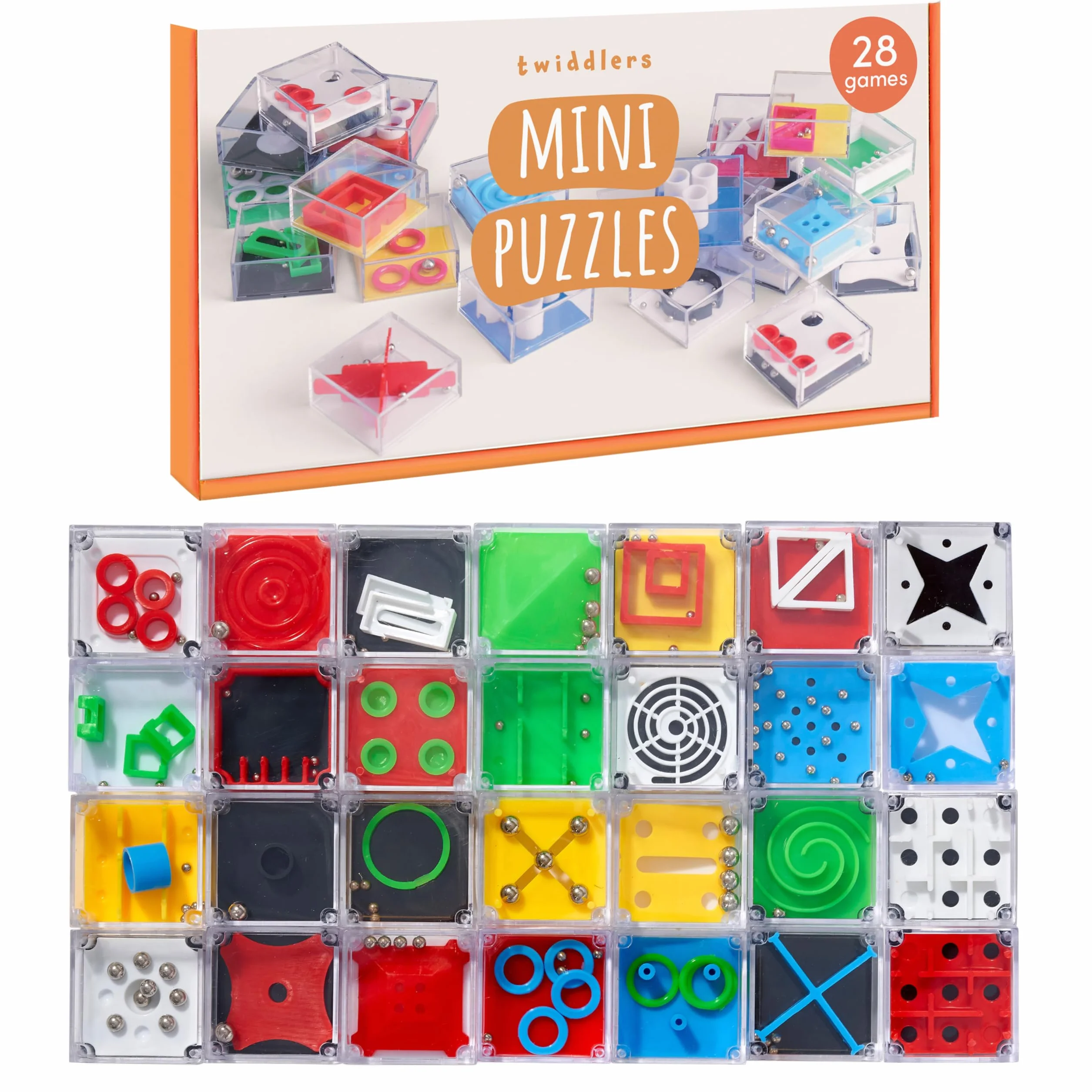 THE TWIDDLERS - 28 Pezzi Mini Giochi Puzzle Cubo Rompicapo - Perfetto per Regalini Compleanno e Fine Festa Gadget Bambini