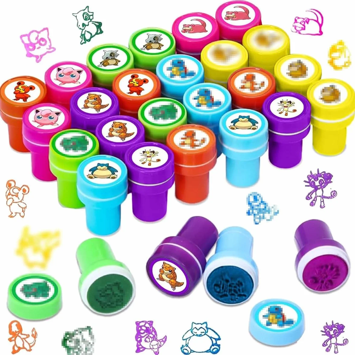 LGZIN Timbri per Bambini, Set di 24 Timbri Bambini, Timbrini Lavabili per Bambino, per Piccoli Regali per Bambino, Natale, Feste, Compleanni dei Bambi-Ni