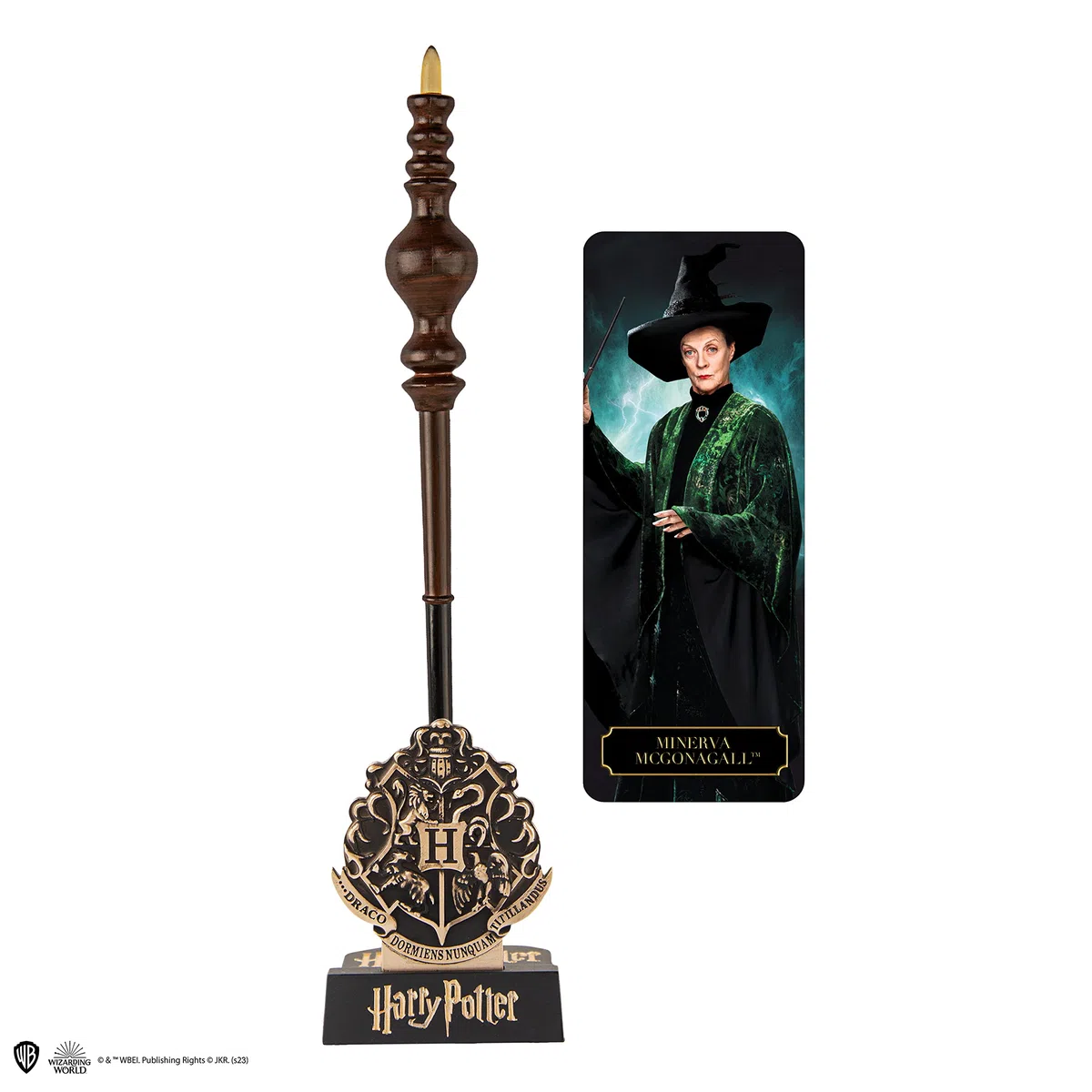 Cinereplicas Harry Potter - Zauberstab Stift mit Ständer & Lenticular Lesezeichen - Offizielle Lizenz (Minerva McGranitt)